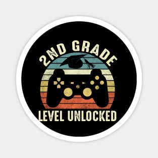 2nd Grade Level Unlocked Funny Gamer Shirt Back To School Video Gamer Magnet